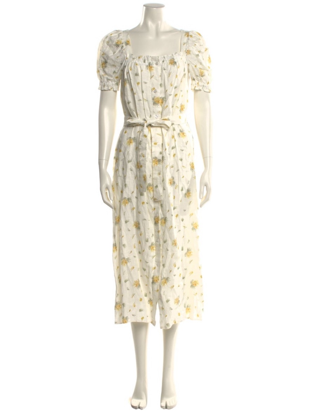 Sleeper Floral Print Linen Dress
